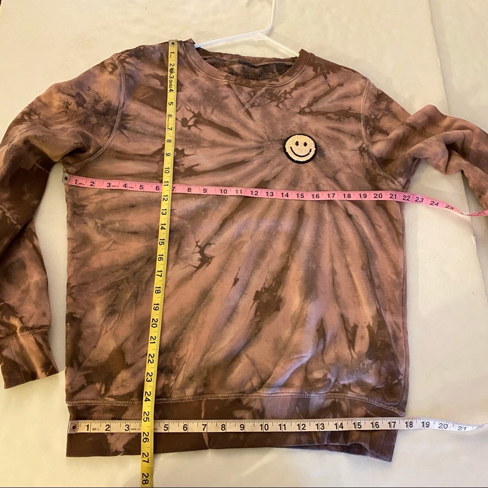 Upcycled Reflective Handmade Tie Dye Pullover Sweatshirt Womens Medium Pink - Picture 11 of 12